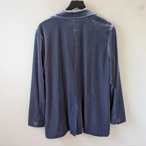 Soft Surroundings Women's Blue Velvet Blazer XL - Picture 3 of 5